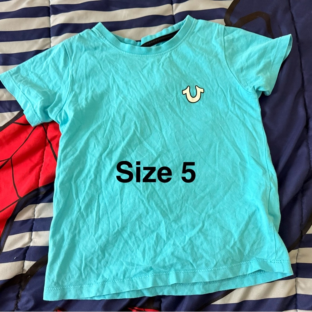 True Religion Aqua Kids Tee with Icon
